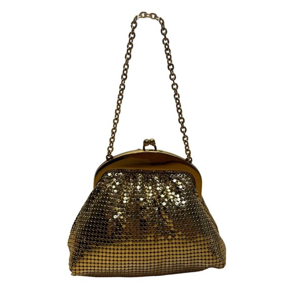 Whiting & Davis Co Women’s Gold Mesh Metal Frame Evening Coin Purse Size S - Picture 1 of 10